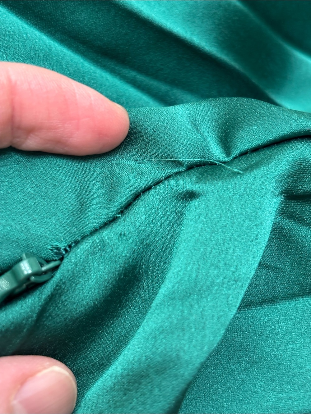 Abercrombie & Fitch Giselle Pleated One-Shoulder Midi Satin Green Dress Medium - Picture 16 of 16
